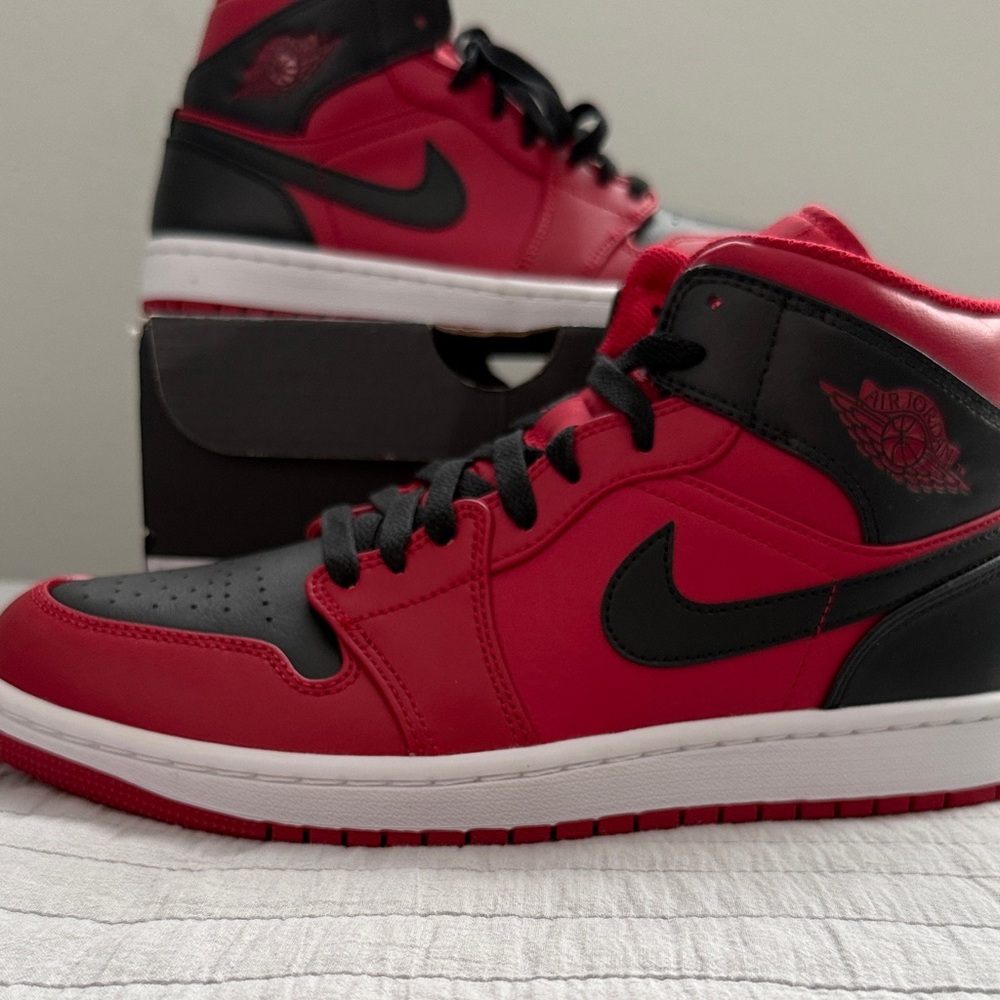 Jordan Air Mid Black and Red Sneakers